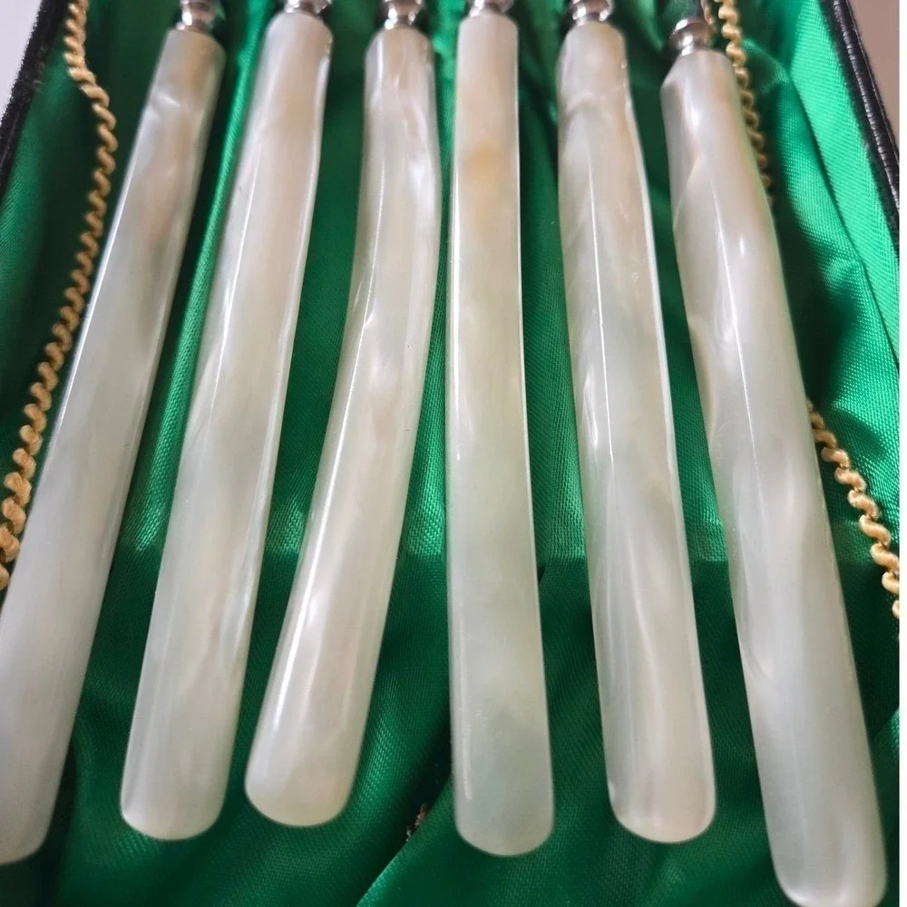 Vintage MCM Cocktail Knifes Faux Pearl‎ Handles Solingen Germany